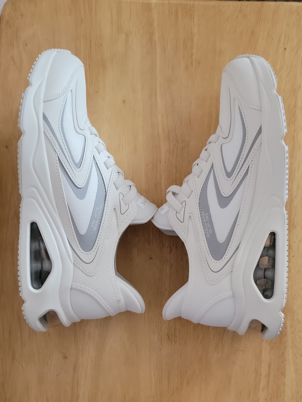 Skechers White Light Gray Slip-ins Walking Casual Sporty Sneakers Shoes Slip-on - Picture 6 of 8